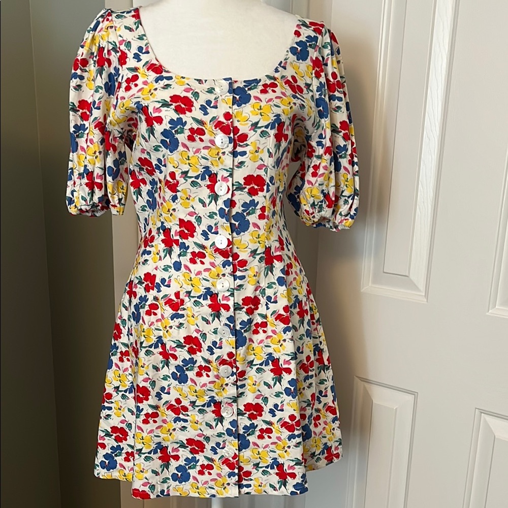 RIXO Puff Sleeve Sundress